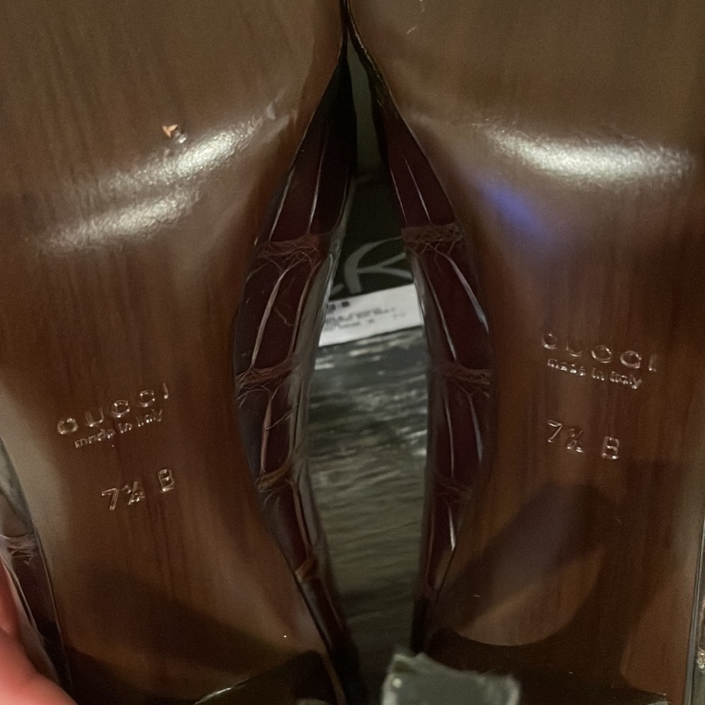 TOM FORD GUCCI CROC 🐊 hornback pump NWB 7.5 or 7 - Picture 11 of 16